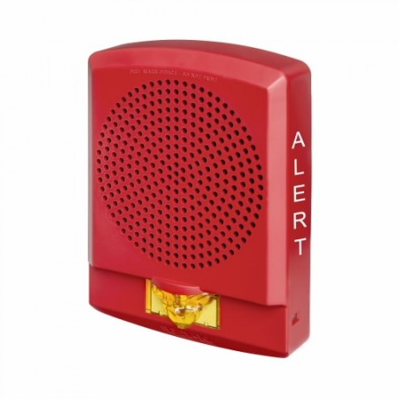 LSPSTR3-ALA Exceder High Fidelity Fire Alarm Speaker Amber Strobe Light 24V (ALERT lettering) by EATON side view